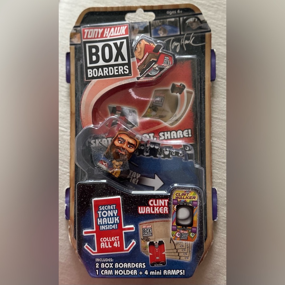 Tony Hawk Box Boarders Clint Walker Skateboard Action Figure (NEW Old Stock)